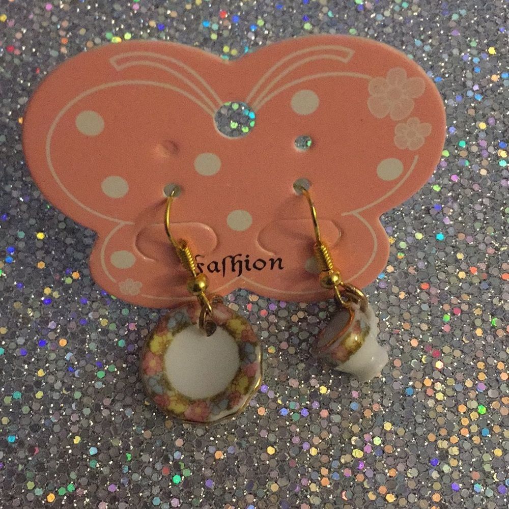 Tea Cup and Saucer Earrings